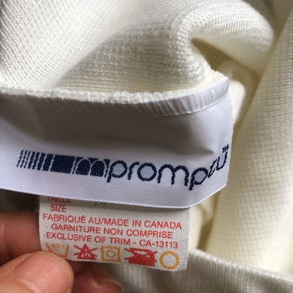 Vintage White Ivory Pleated Knit Pull On Skirt Size 14 - Picture 7 of 8